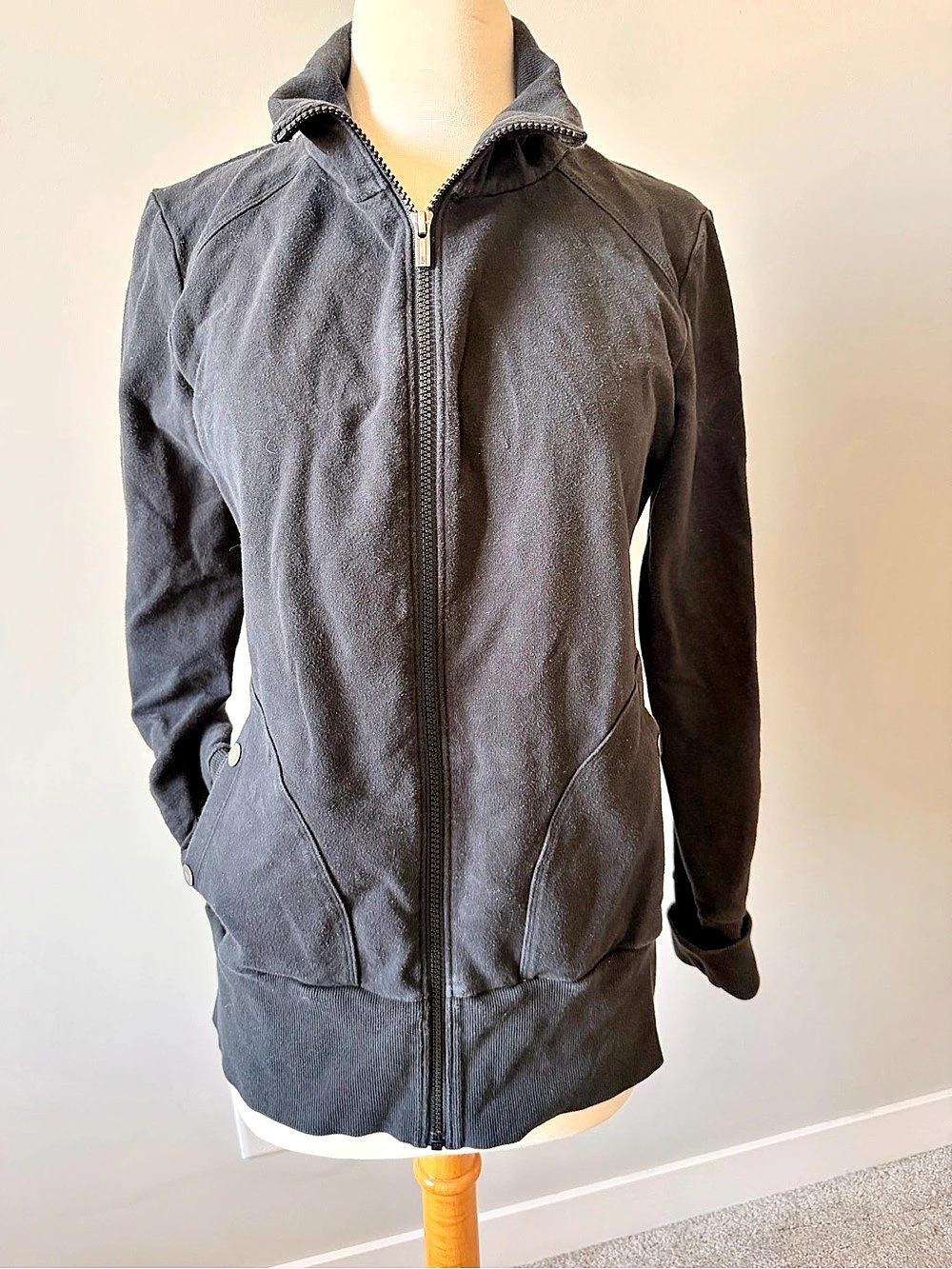 Lucy Black Hooded Zip Jacket